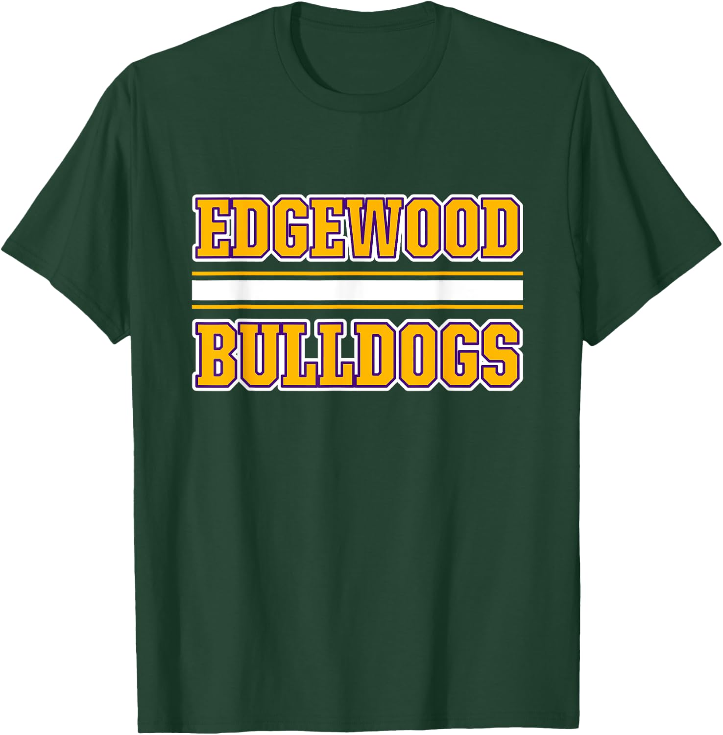 Edgewood Bulldogs Horizontal Stripes T-Shirt - T-Shirt | Forest