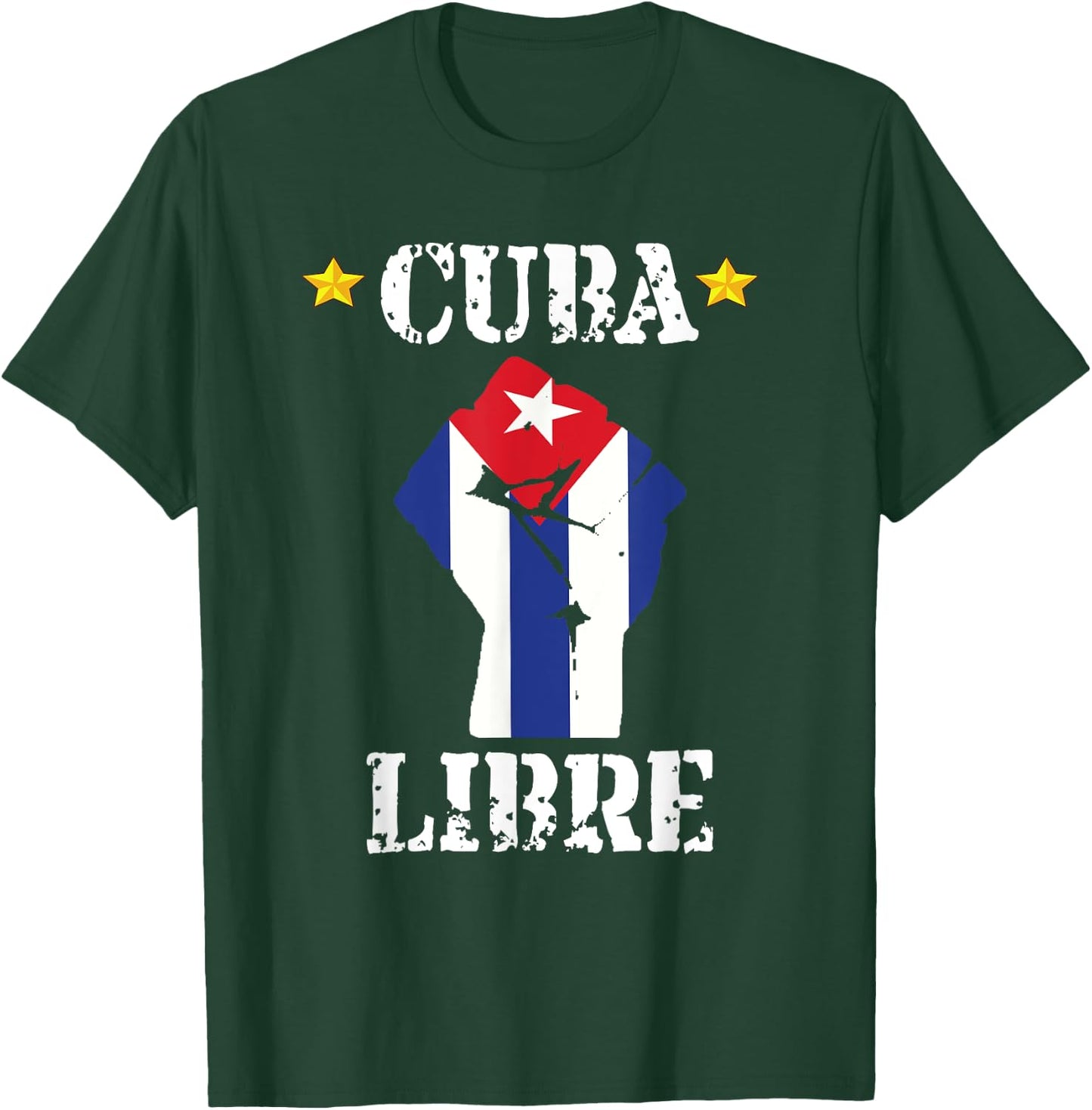 Free Cuba Libre Cuban Flag American Flag I Stand With Cuba T-Shirt - T-Shirt | Forest
