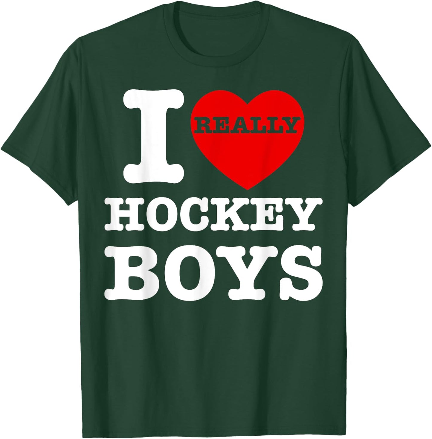 I Love Hockey Boys I Heart Hockey Boys Family Matching Funny T-Shirt - T-Shirt | Forest
