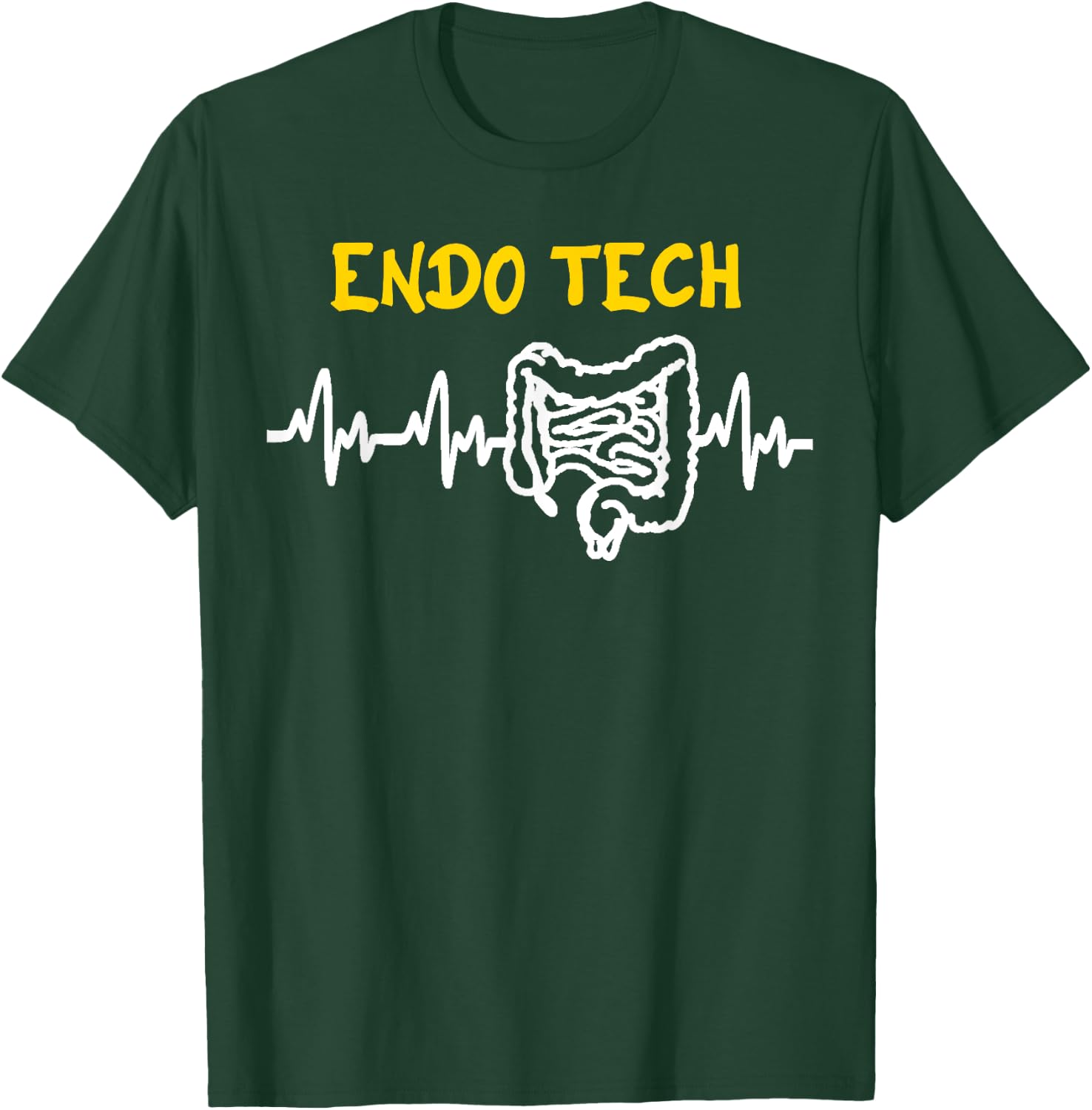 Endo Tech Endoscopy Tech Intestines Heartbeat GI Technician T-Shirt - T-Shirt | Forest