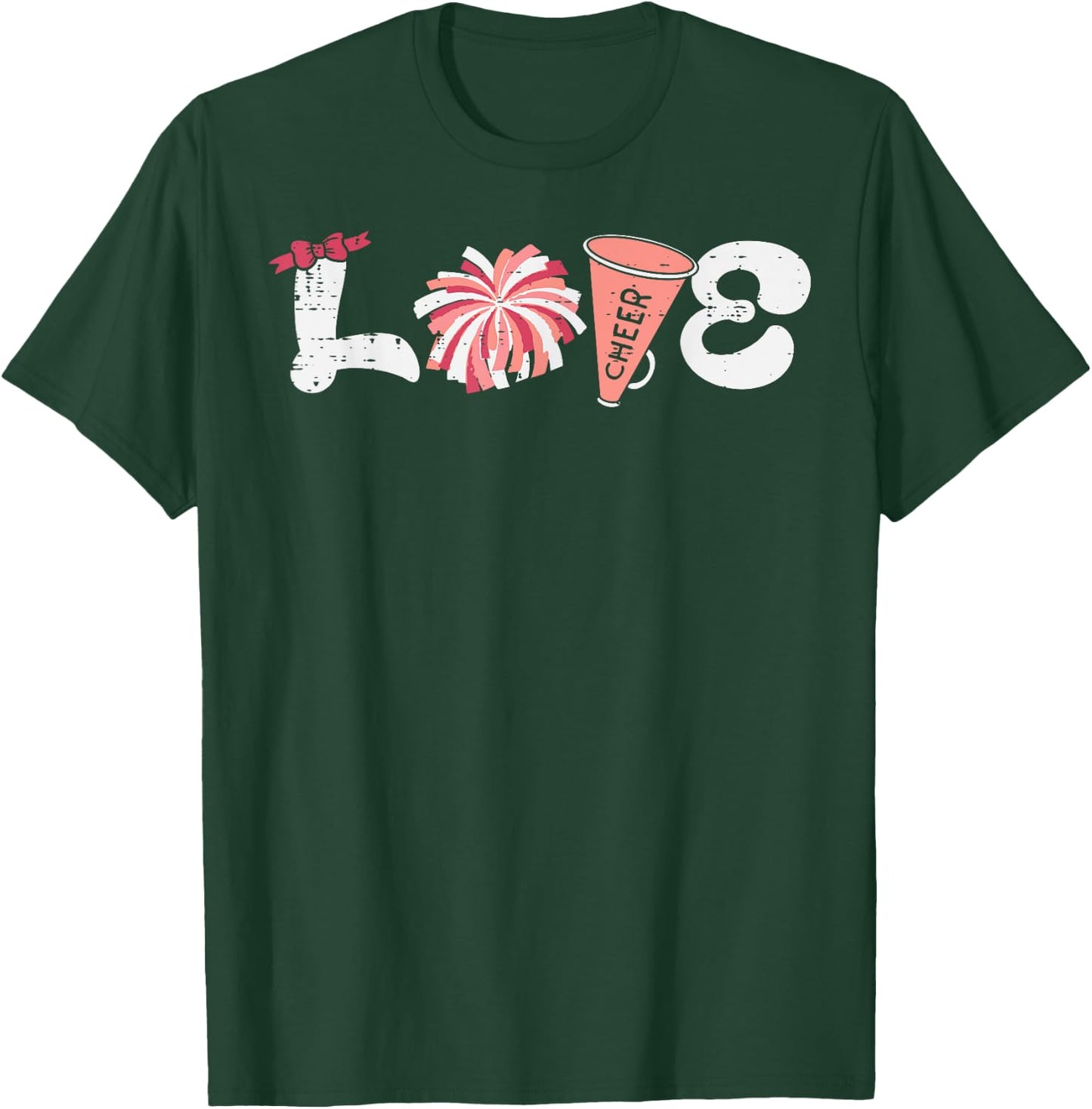 Cheerleader Love Cheerleading Cheer Squad Women Girls Kids T-Shirt - T-Shirt | Forest