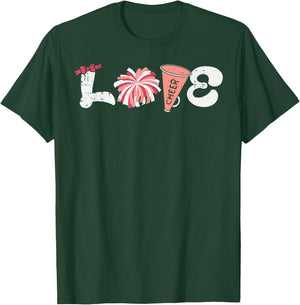 Cheerleader Love Cheerleading Cheer Squad Women Girls Kids T-Shirt - T-Shirt | Forest