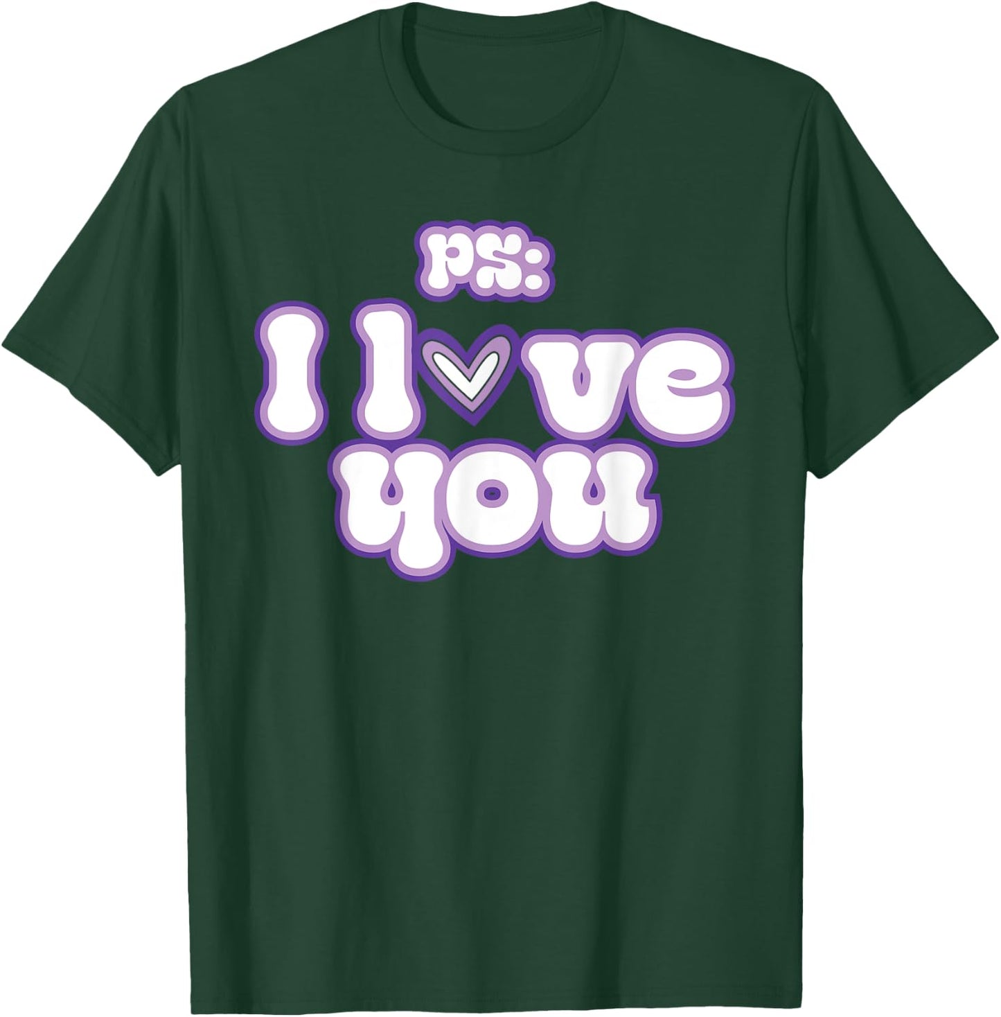PS: I Love You Groovy Valentine's Day Purple Vintage T-Shirt - T-Shirt | Forest