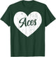 Aces School Sports Fan Team Spirit Mascot Heart Gift T-Shirt - T-Shirt | Forest