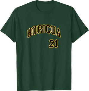 Boricua 21 Puerto Rico 21 Santurce Baseball Souvenir T-Shirt - T-Shirt | Forest