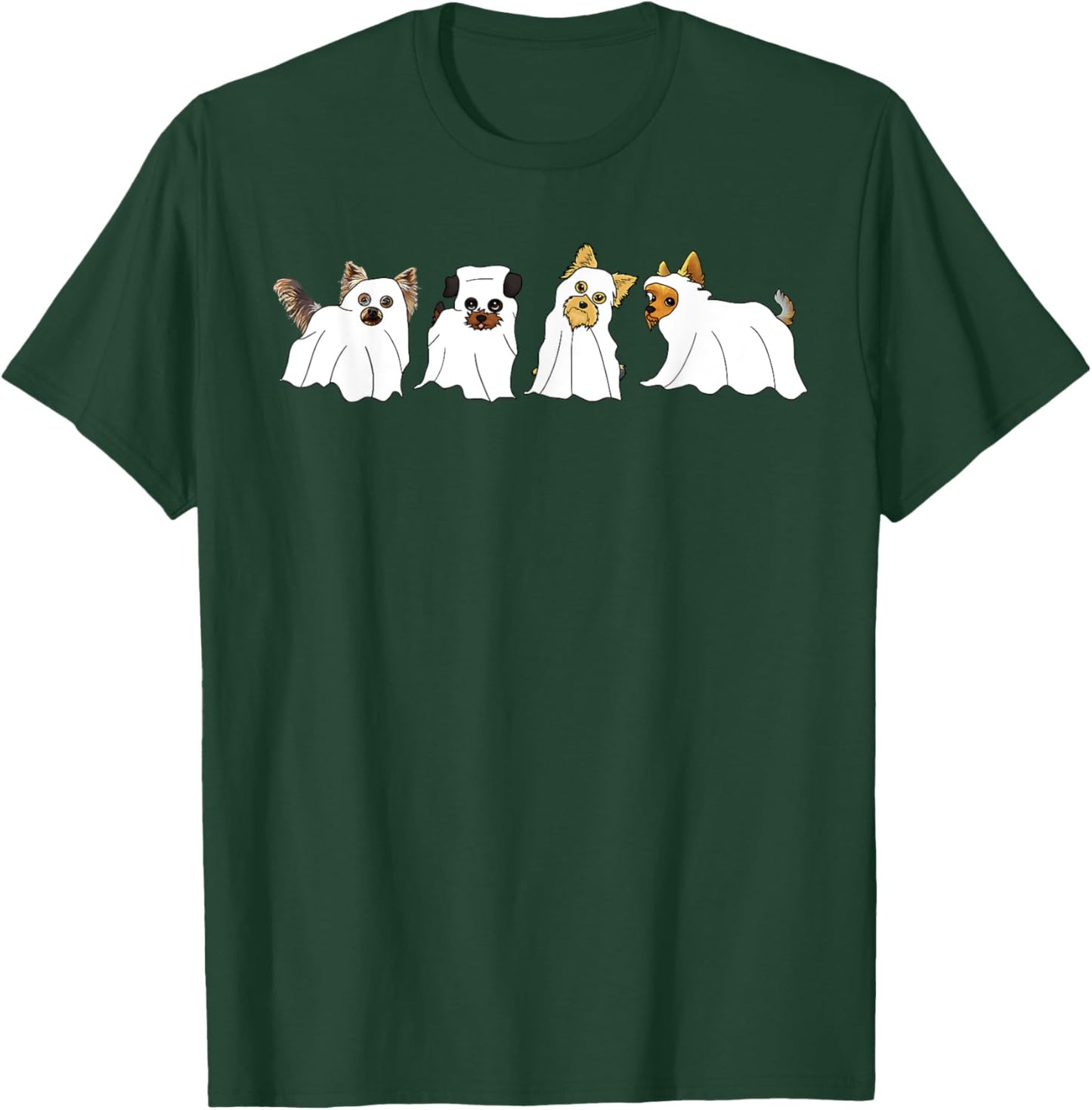Funny Ghost Yorkshire Terrier Yorkie Dog Lover Halloween Day T-Shirt - T-Shirt | Forest