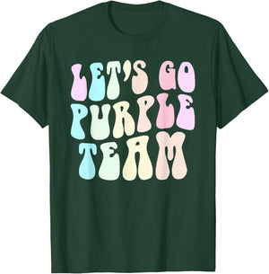 Retro LET'S GO PURPLE TEAM Summer Camp War Game Color Wavy Women Kids T-Shirt - T-Shirt | Forest