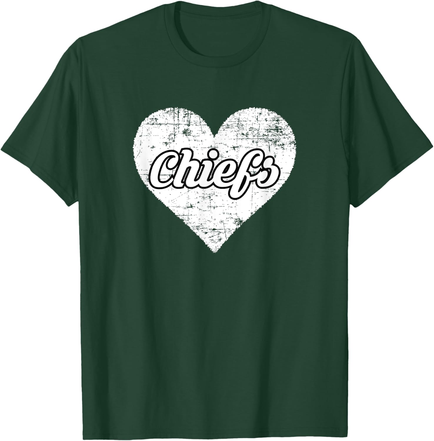 Chiefs Over Distressed Heart Huron T-Shirt - T-Shirt | Forest