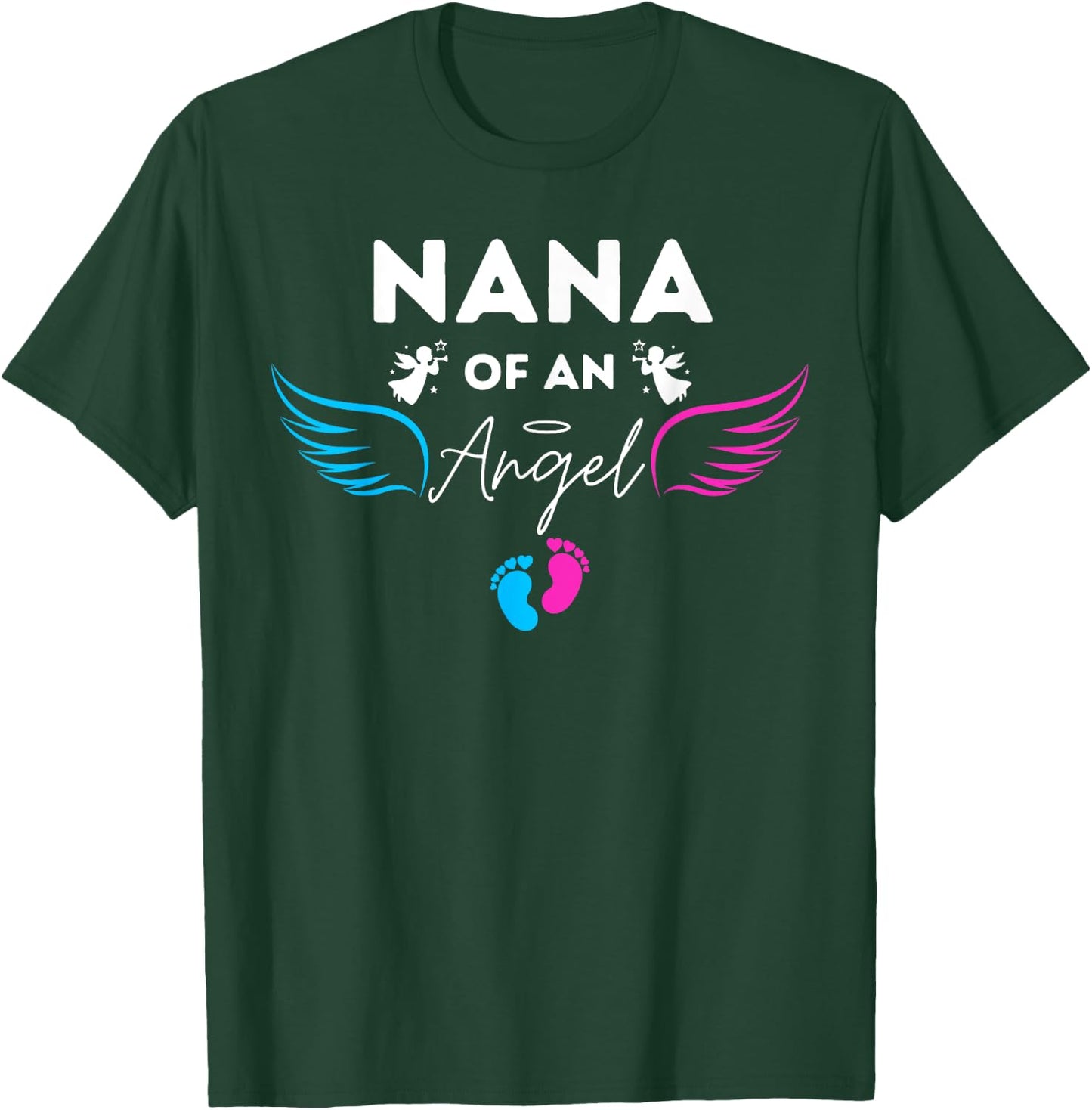 Nana Of An Angel Wings Baby Pregnancy Infant Loss October T-Shirt - T-Shirt | Forest