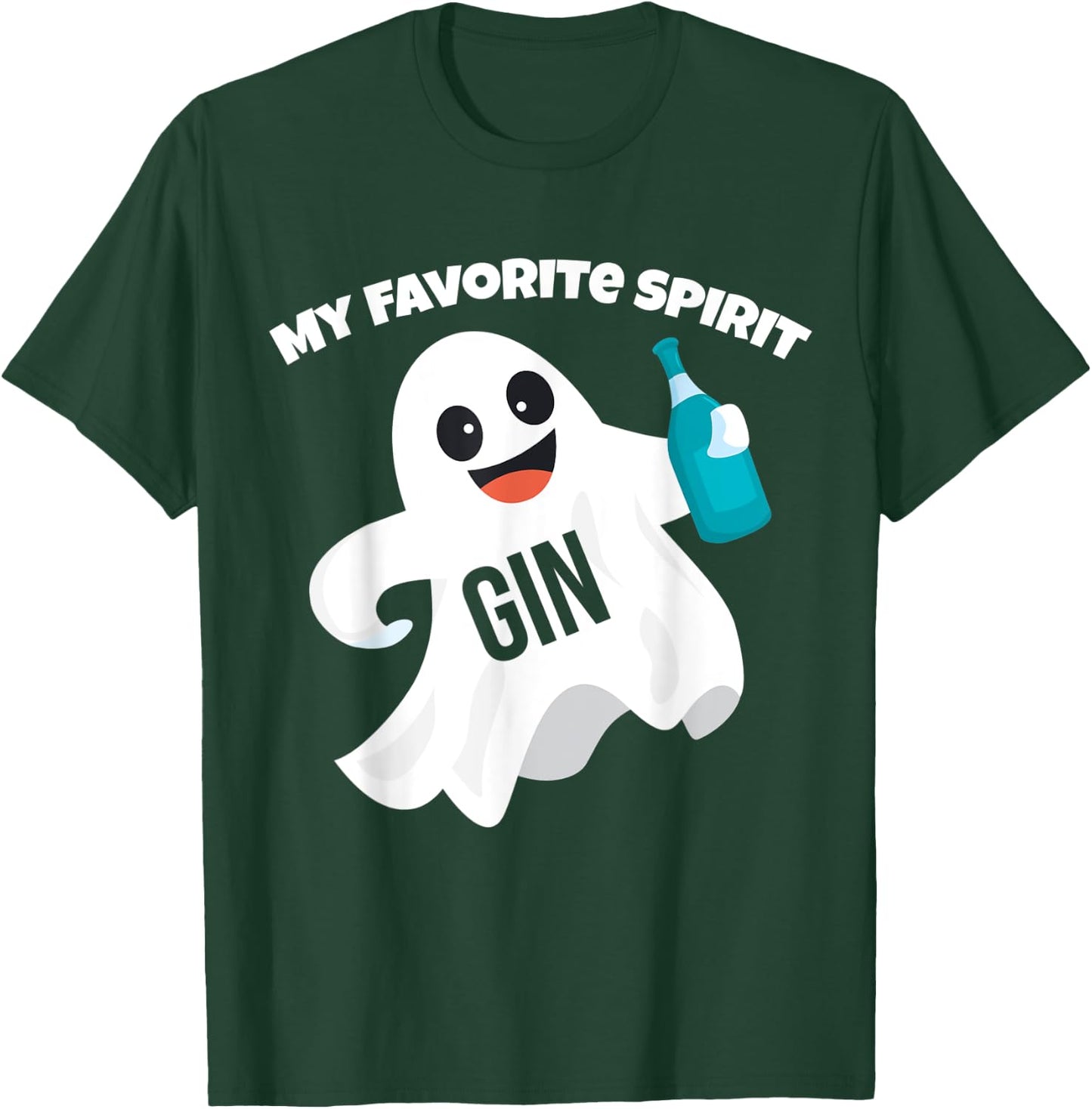 Gin My Favorite Spirit | Funny Halloween Drinking Costume T-Shirt - T-Shirt | Forest