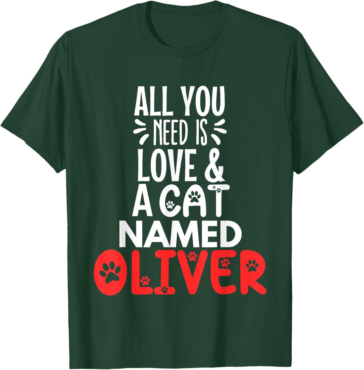 Cat Name Oliver Design - All You Need is Love! Women Kids T-Shirt - T-Shirt | Forest