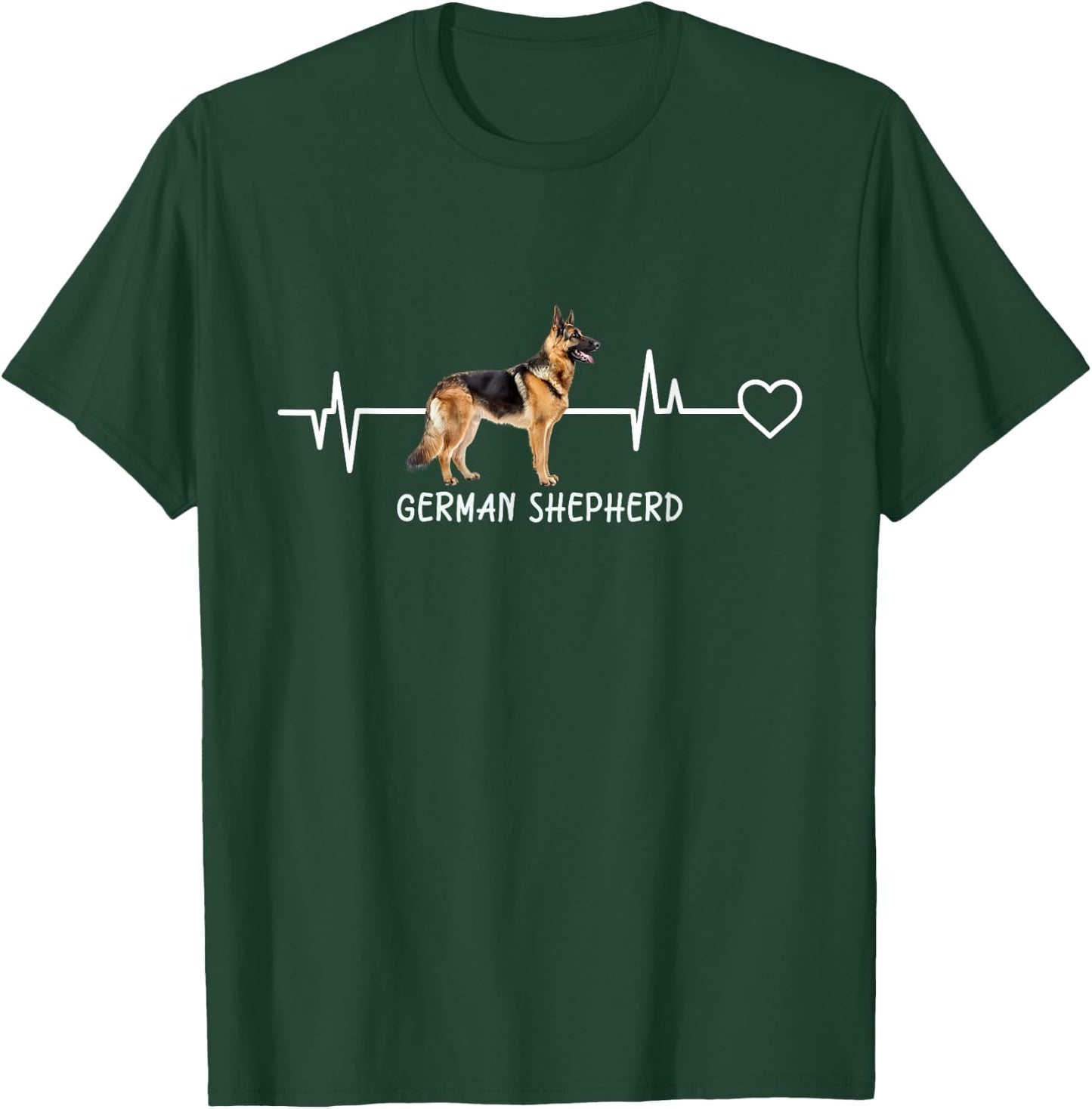 German Shepherd Heartbeat T-Shirt - T-Shirt | Forest