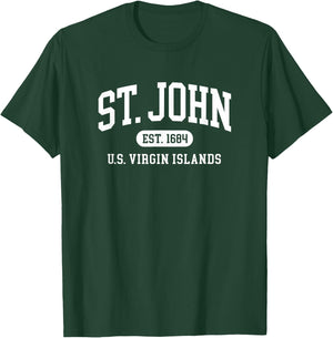 Vintage St John USVI Souvenir Throwback Retro T-Shirt - T-Shirt | Forest