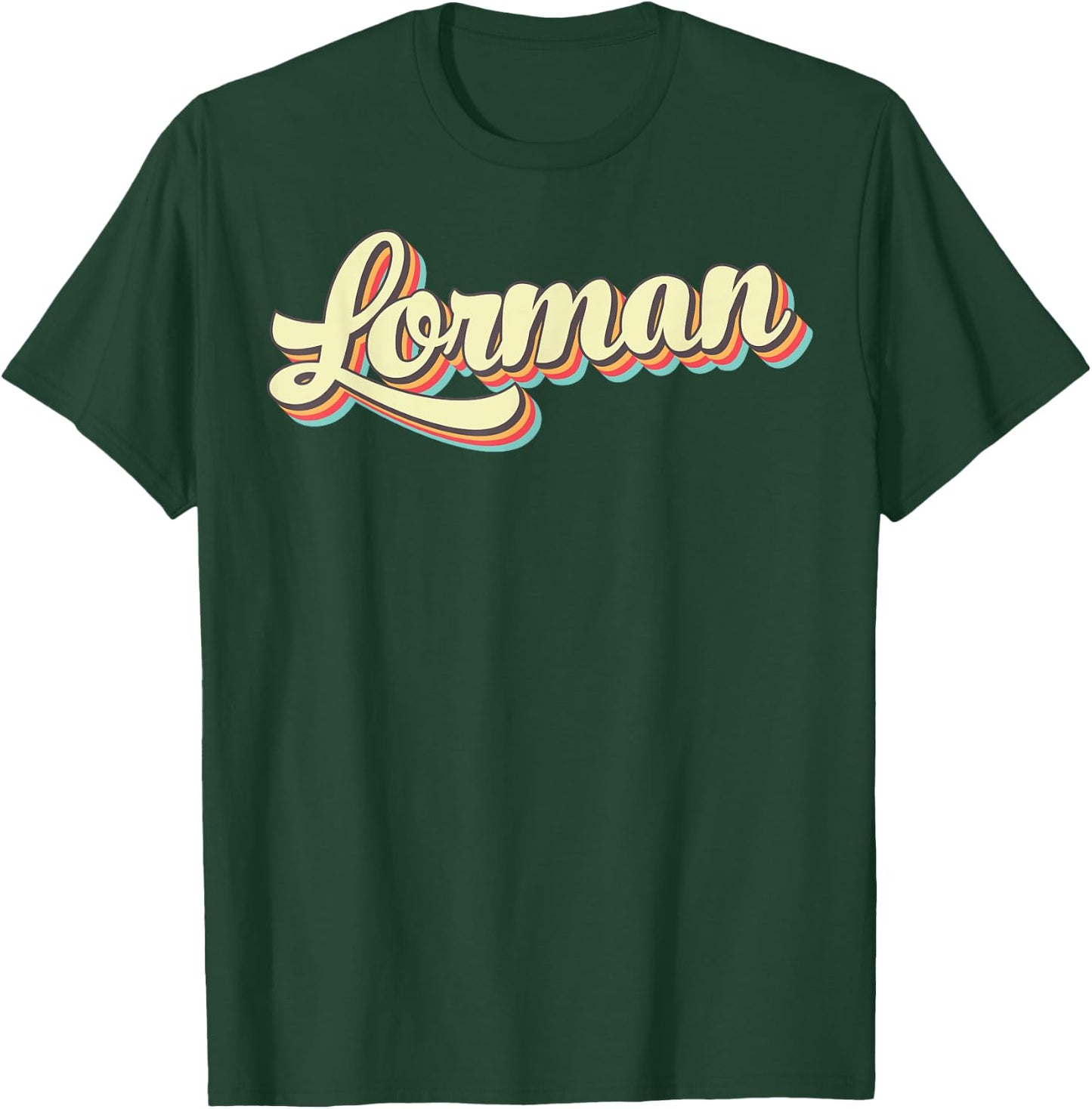 Lorman Retro Art Baseball Font Vintage T-Shirt - T-Shirt | Forest