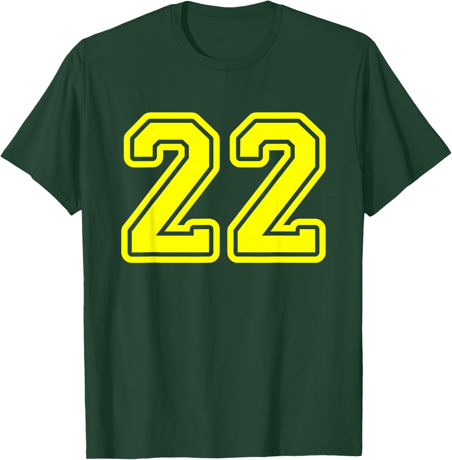 Number #22 Yellow Sport Number 22 T-Shirt - T-Shirt | Forest