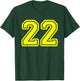 Number #22 Yellow Sport Number 22 T-Shirt - T-Shirt | Forest