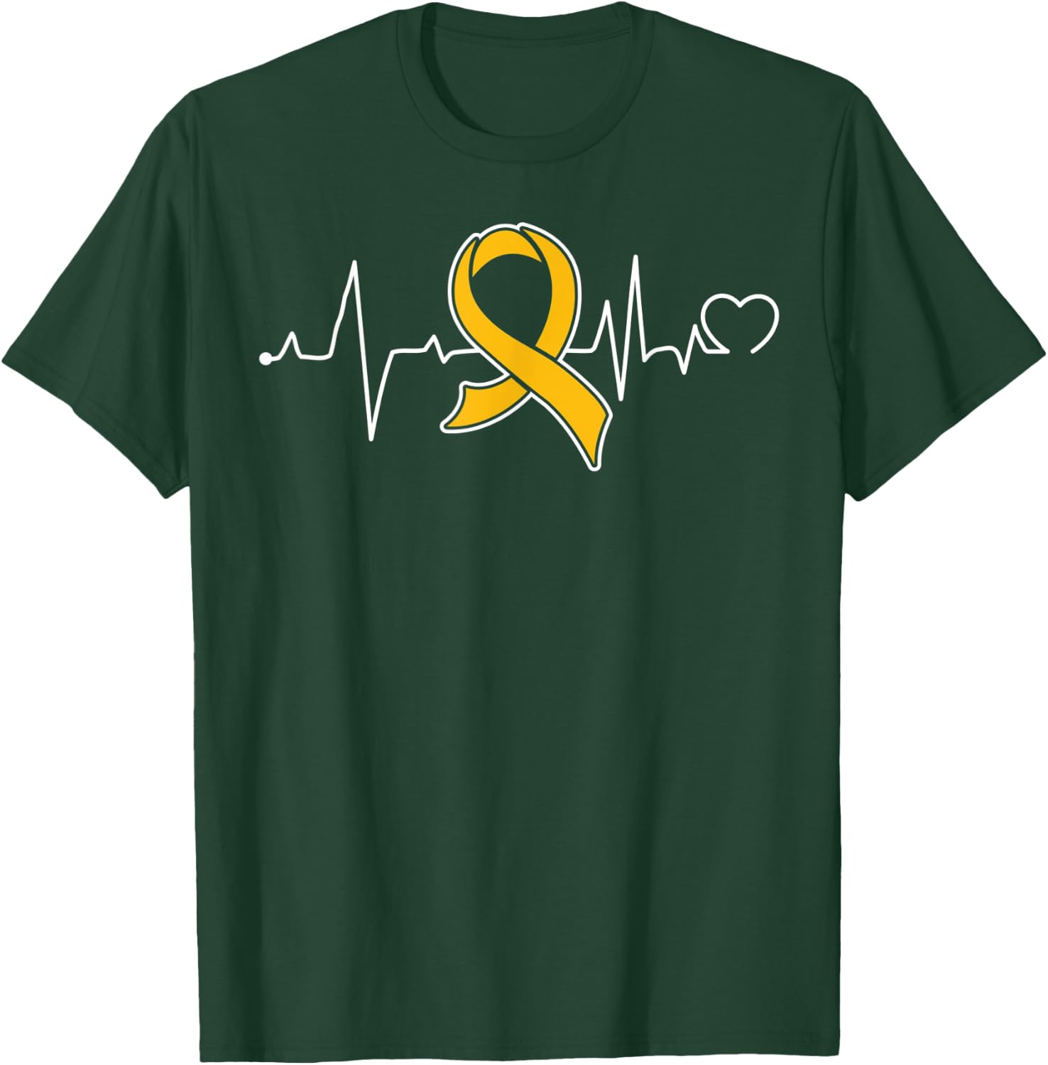 Heartbeat- Childhood Cancer Awareness Item T-Shirt - T-Shirt | Forest