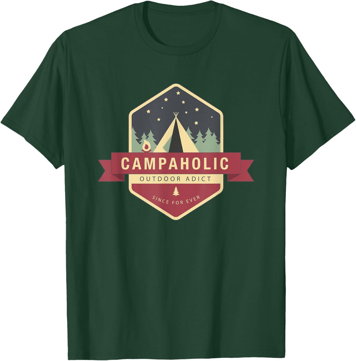 Campaholic Outdoor Addict with a tent T-Shirt - T-Shirt | Forest