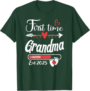 First time Grandma 2025 Soon to be Grandma, Baby Reveal T-Shirt - T-Shirt | Forest