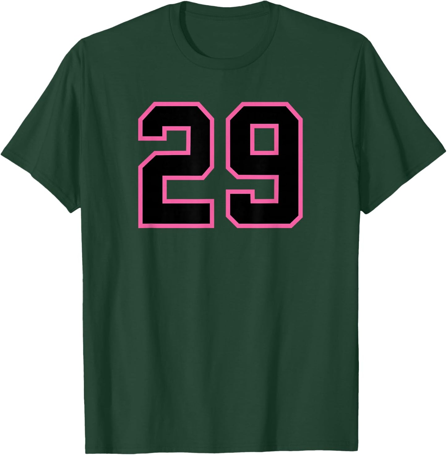 Pink Black Sports Team Number #29 T-Shirt - T-Shirt | Forest