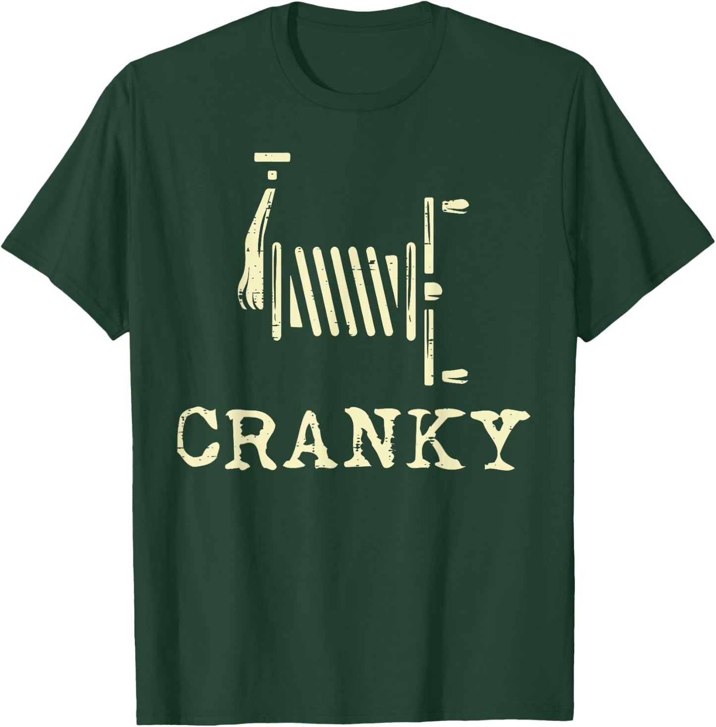 Cranky Fishing Reel Funny Crankbait Fisherman Dad Men Women T-Shirt - T-Shirt | Forest