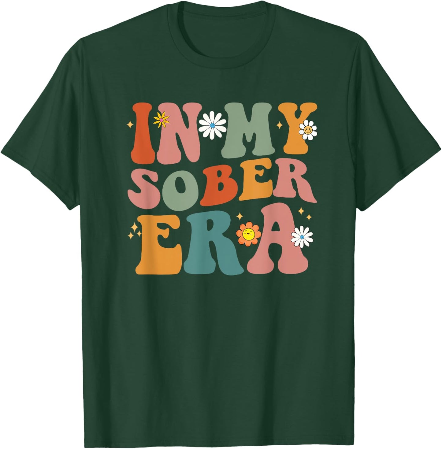 Funny Groovy In My Sober Era Men Women T-Shirt - T-Shirt | Forest