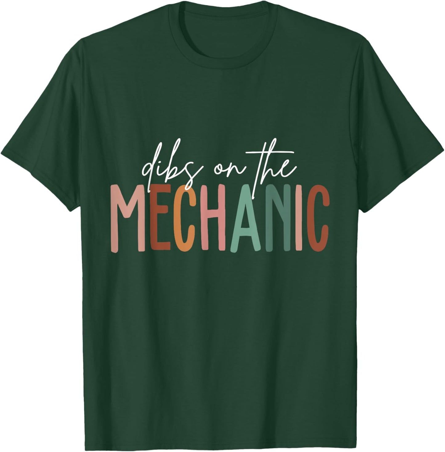 Vintage Dibs On The Mechanic Wife Girlfriend Husband T-Shirt - T-Shirt | Forest