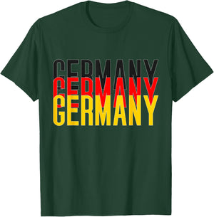 Germany Flag Heartbeat for Germany Men Women Kid Deutschland T-Shirt - T-Shirt | Forest