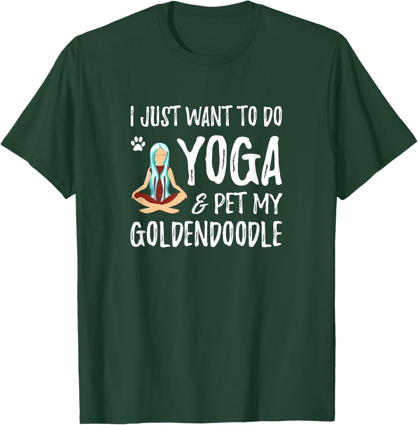 Yoga and Goldendoodle for Funny Dog Mom Women Kids T-Shirt - T-Shirt | Forest