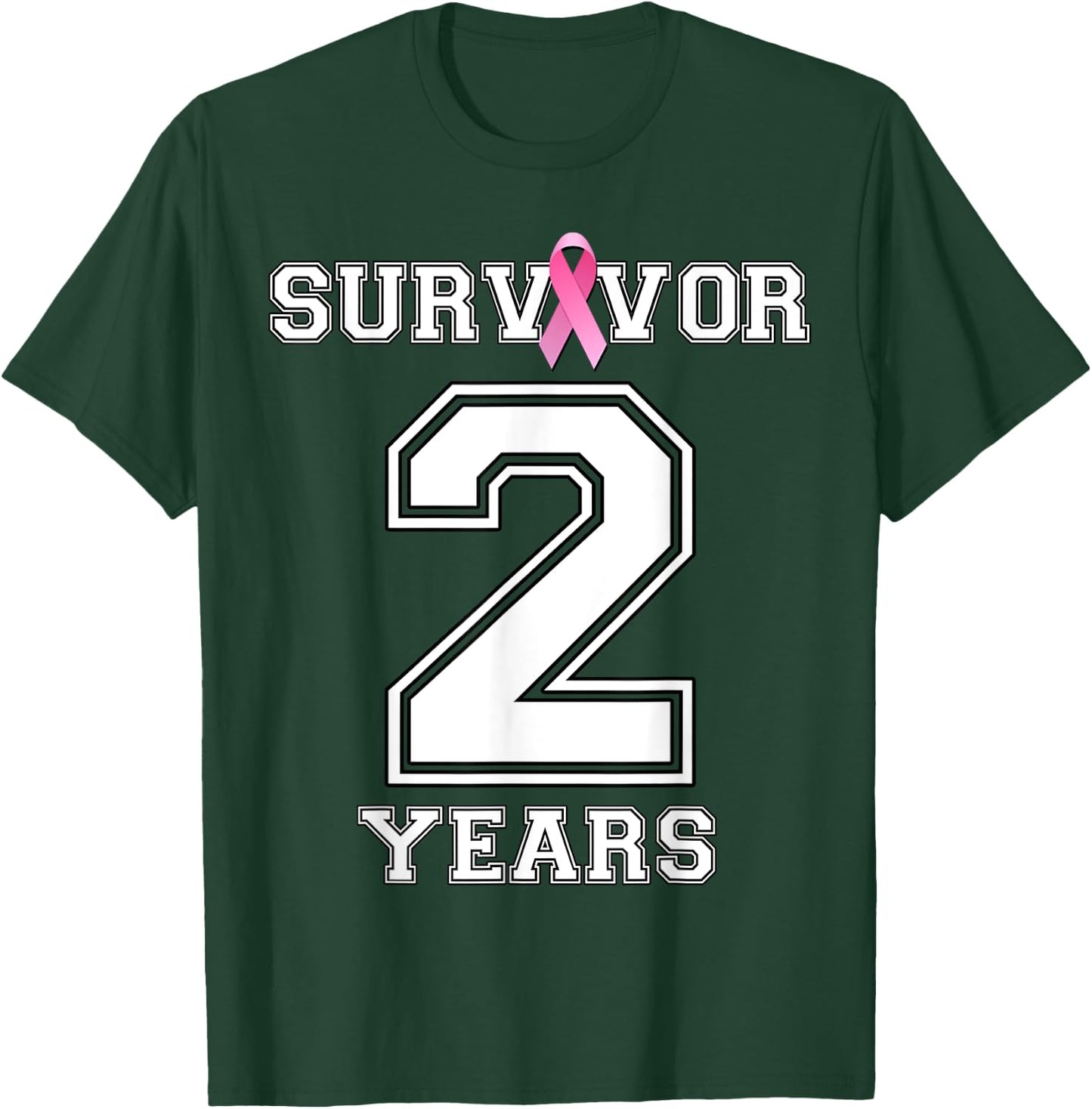 2 Years Breast Cancer Survivor Pink Ribbon Awareness ZL T-Shirt - T-Shirt | Forest