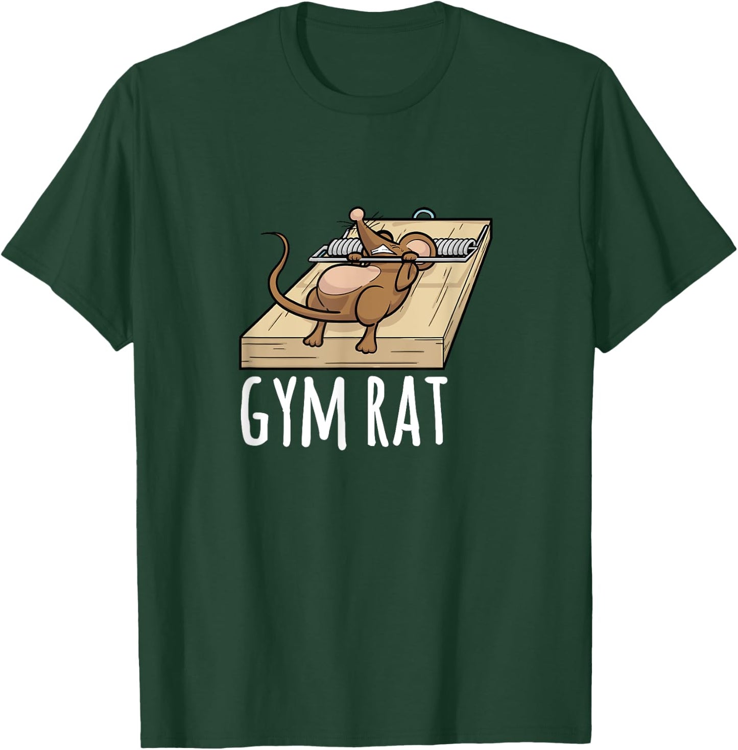 Gym Rat Mouse Trap Bench Press Funny T-Shirt - T-Shirt | Forest