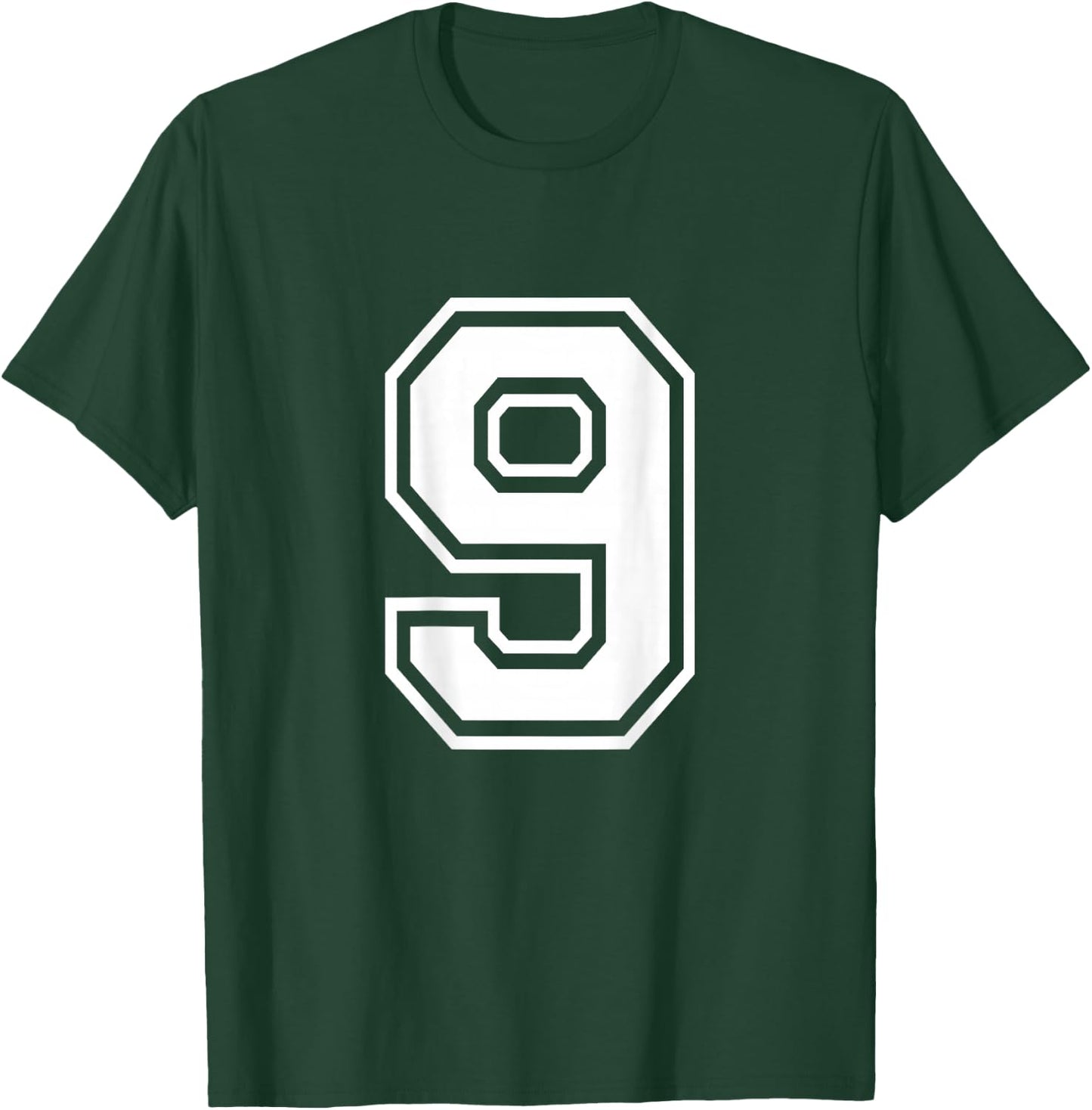 Number 9 Shirt Sports Player Number BACK of Shirt T-Shirt - T-Shirt | Forest