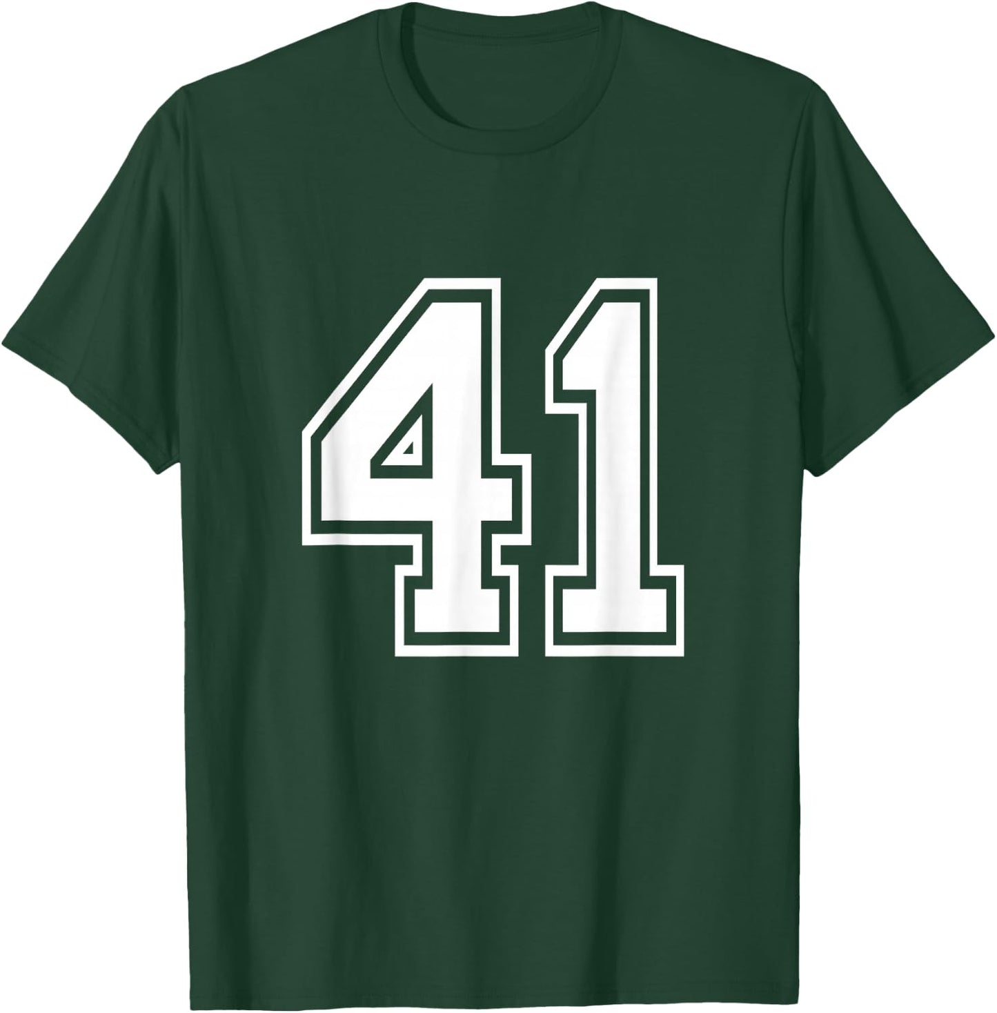 Number 41 Varsity Sports Team Jersey 41st Birthday 41 Years T-Shirt - T-Shirt | Forest
