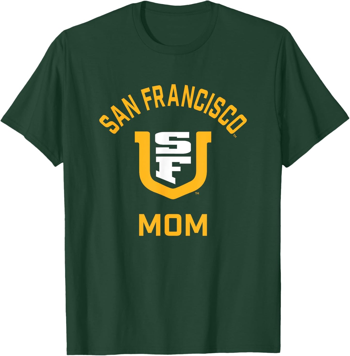 University of San Francisco USF Dons Arched Mom T-Shirt - T-Shirt | Forest