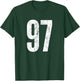 Number 97 Ninety Seven Distressed Vintage Sport Team Players T-Shirt - T-Shirt | Forest
