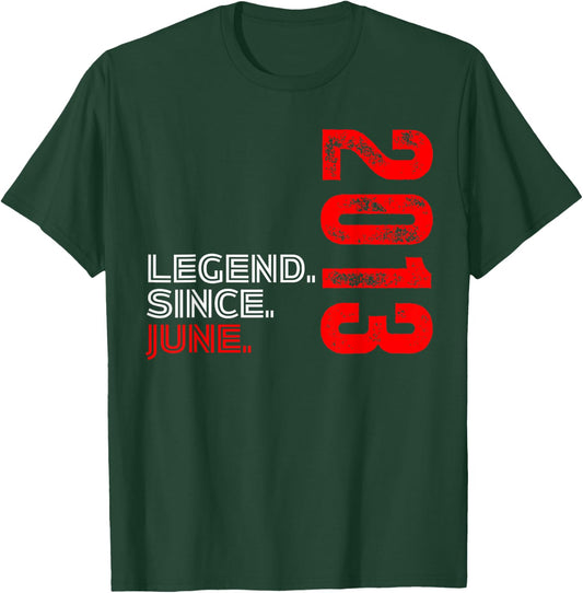 Born In June 2013 Vintage Birthday Legend Since June 2013 T-Shirt - T-Shirt | Forest