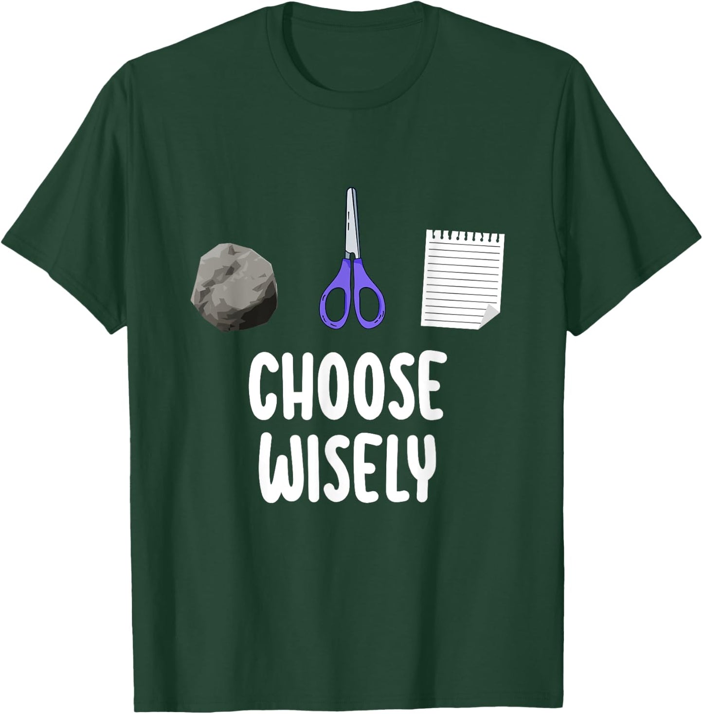 Rock Paper Scissors Hand Game Shirt Funny Choose Wisely Kids T-Shirt - T-Shirt | Forest