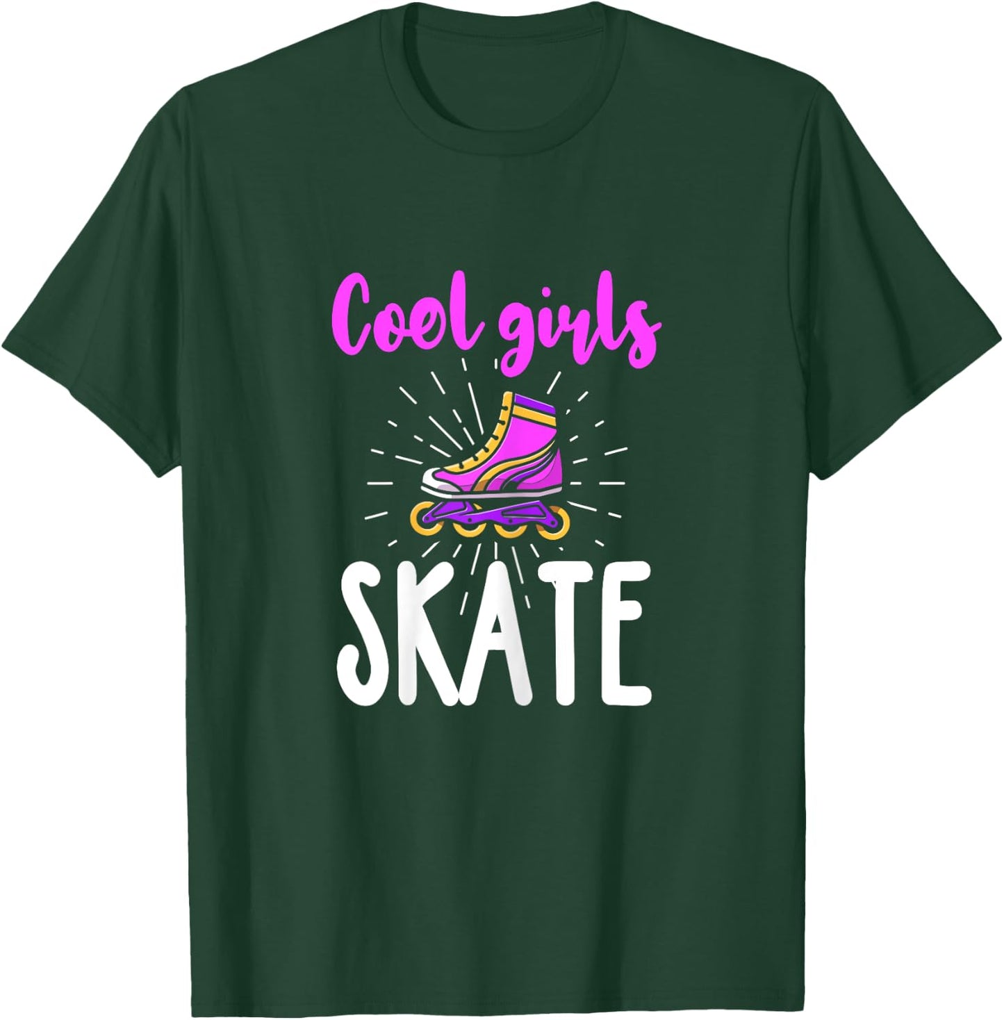 Roller Skating Girl Shirt Funny Cool Girls Skate T-Shirt - T-Shirt | Forest