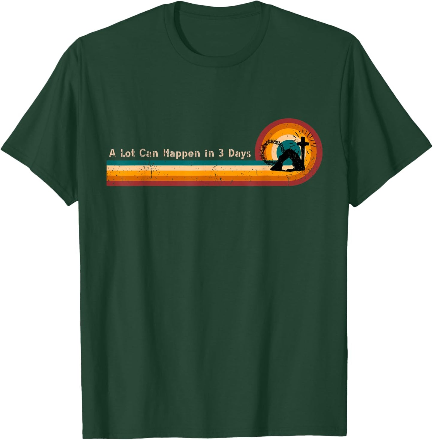 A Lot Can Happen In 3 Days Retro Stripes T-Shirt - T-Shirt | Forest