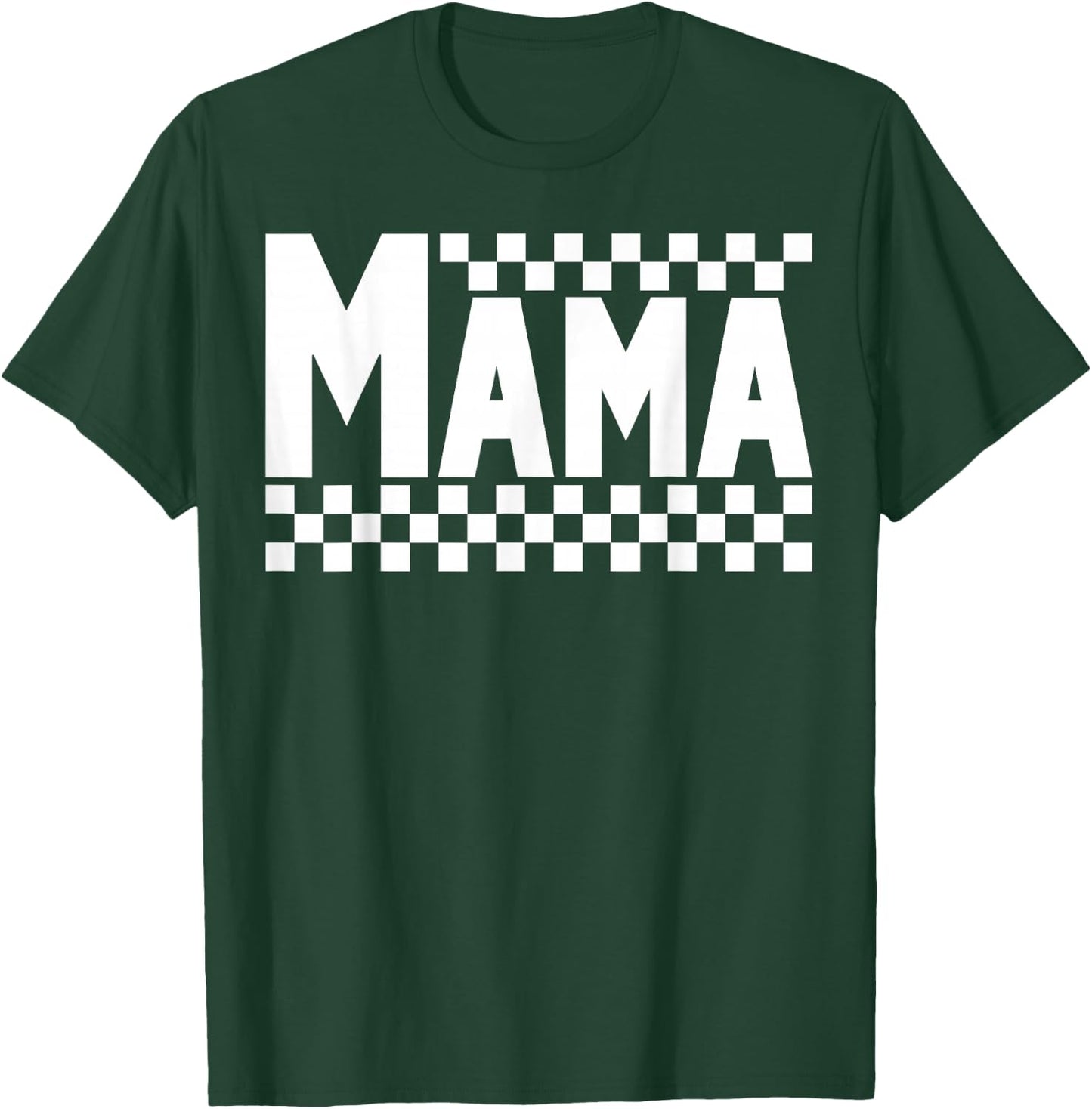 Funny Retro Checkered Mama Vintage Mom Mother's Day T-Shirt - T-Shirt | Forest