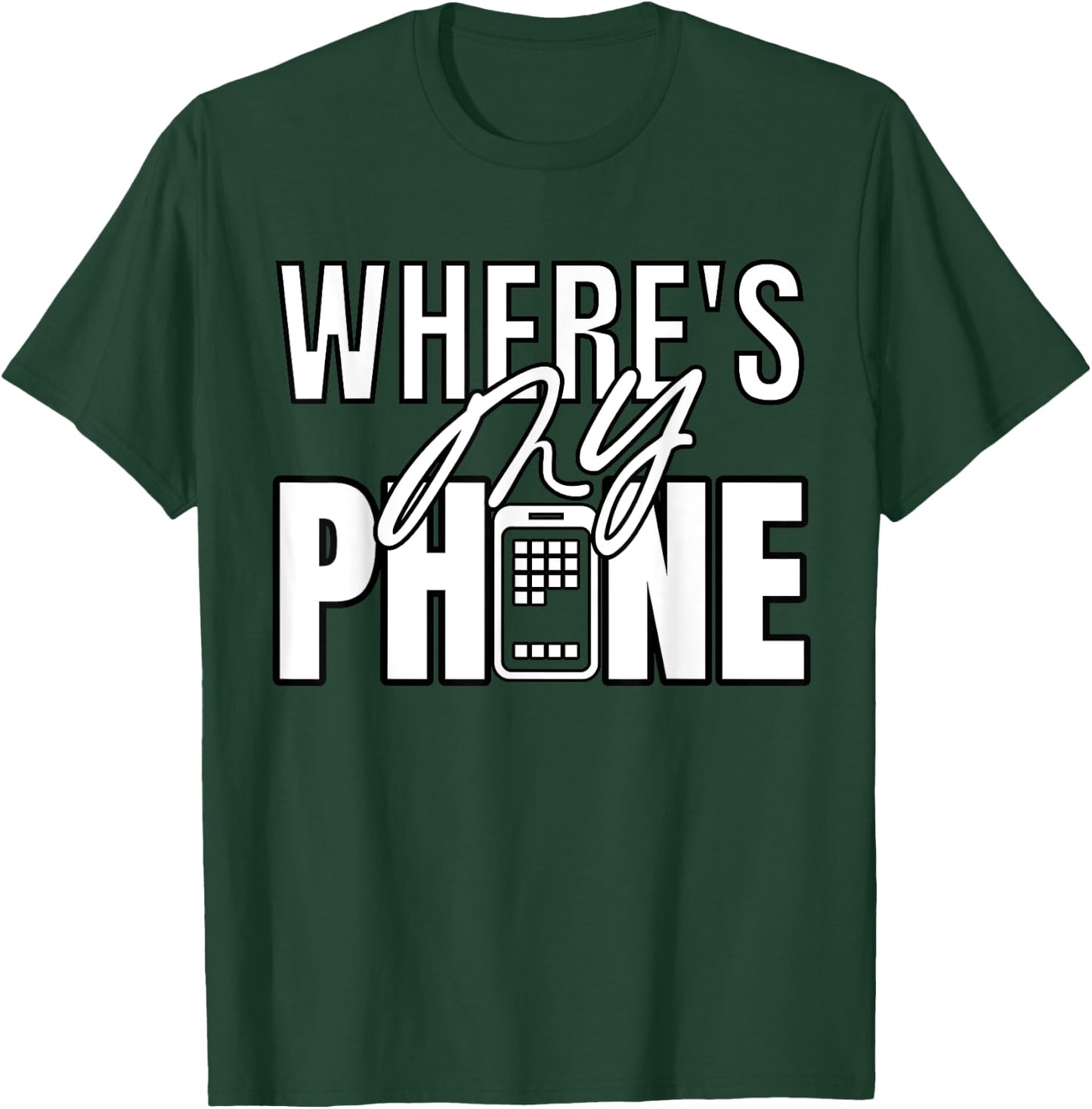Where's My Phone funny smartphone pay phone retro T-Shirt - T-Shirt | Forest