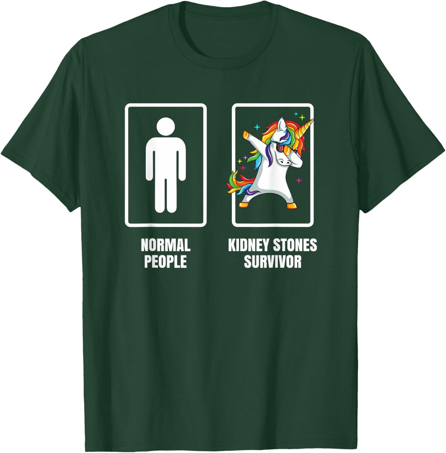 Dabbing Unicorn Kidney Stones Survivor Recovery Get Well T-Shirt - T-Shirt | Forest