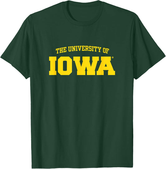 License Champs University of Iowa Hawkeyes | Official NCAA | OCIMPIO001 , Small, Black T-Shirt - T-Shirt | Forest