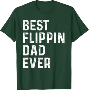 Best Flipping Dad Ever, Funny Fathers Day Dad Joke BRQ Retro T-Shirt - T-Shirt | Forest