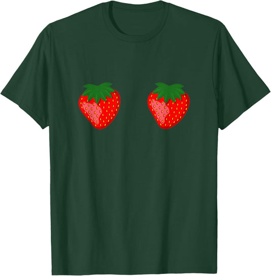 Strawberry Boobs Funny T-Shirt - T-Shirt | Forest
