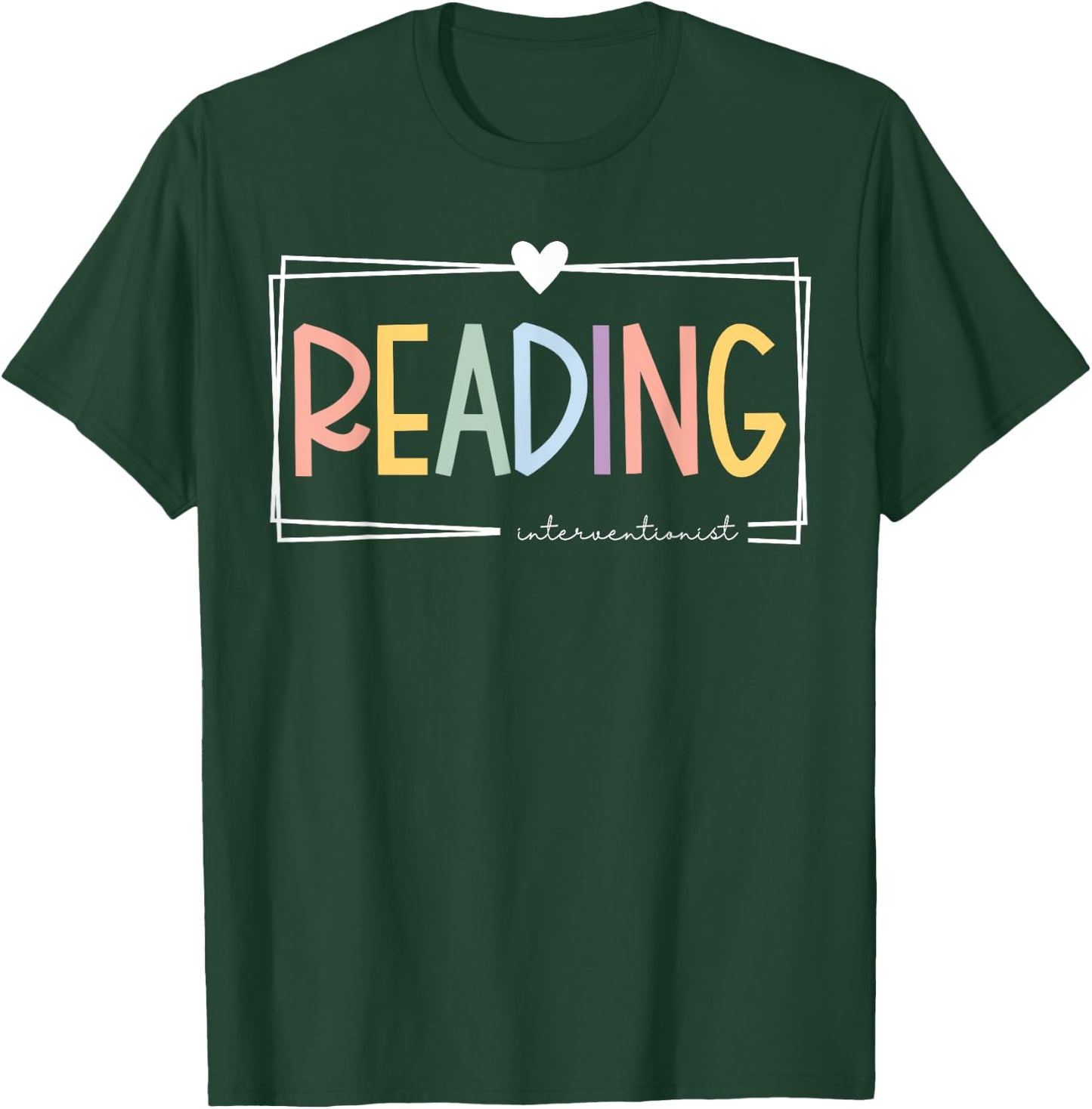 Retro Reading Interventionist Reading Specialist Team T-Shirt - T-Shirt | Forest