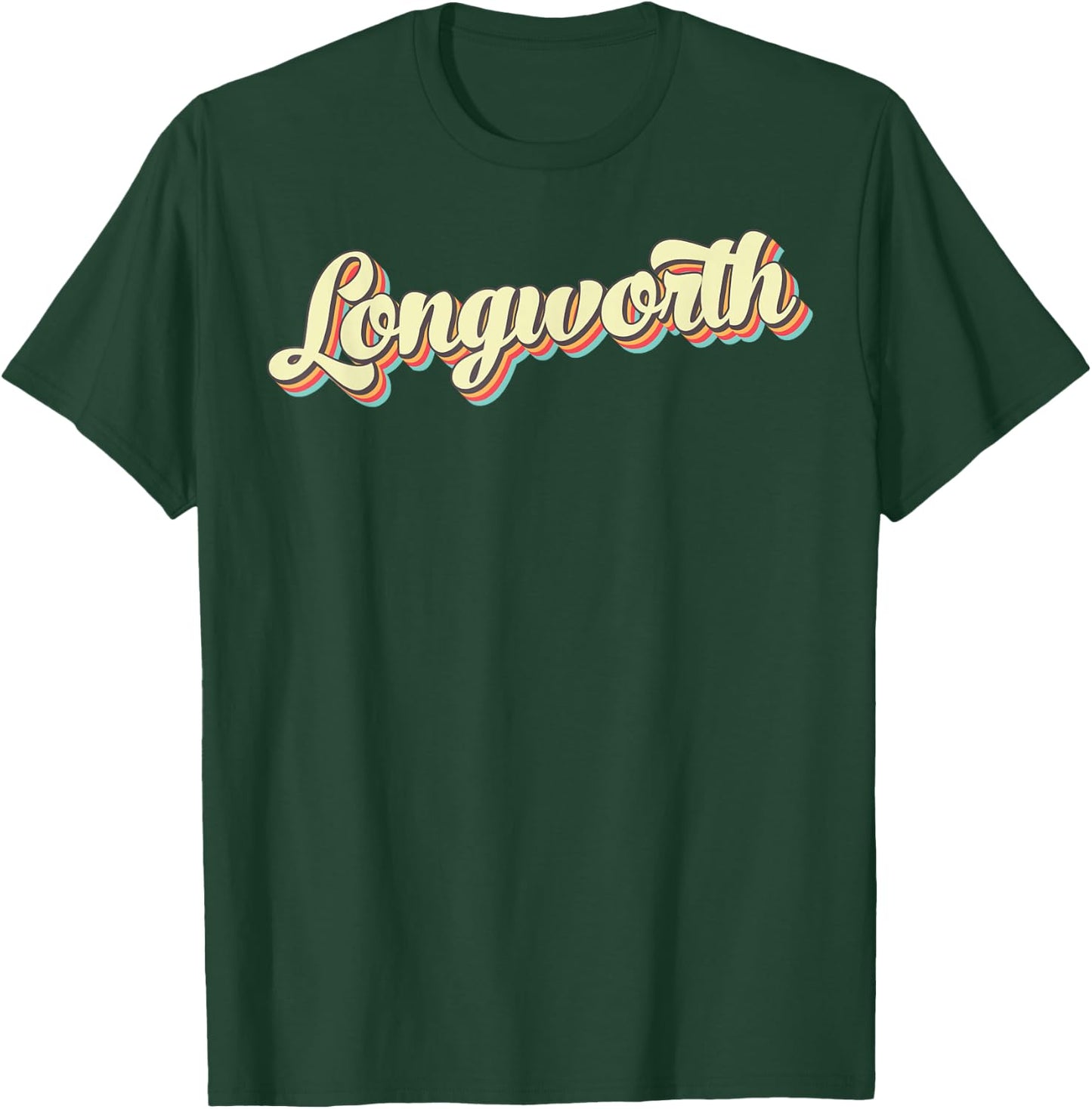 Longworth Retro Art Baseball Font Vintage T-Shirt - T-Shirt | Forest