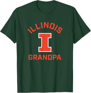 Campus Lab University of Illinois Fighting Illini Arched Grandpa , Small, Blue T-Shirt - T-Shirt | Forest