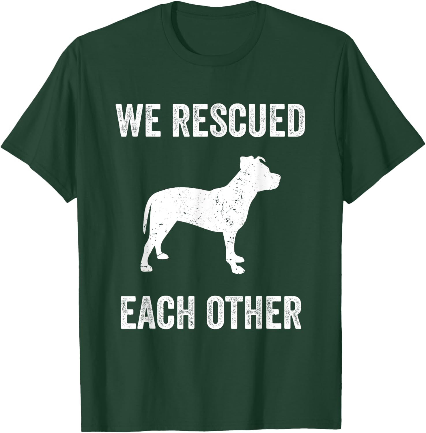 We Rescued Each Other Adopt Pitbull Dog Vintage Gift T-Shirt - T-Shirt | Forest