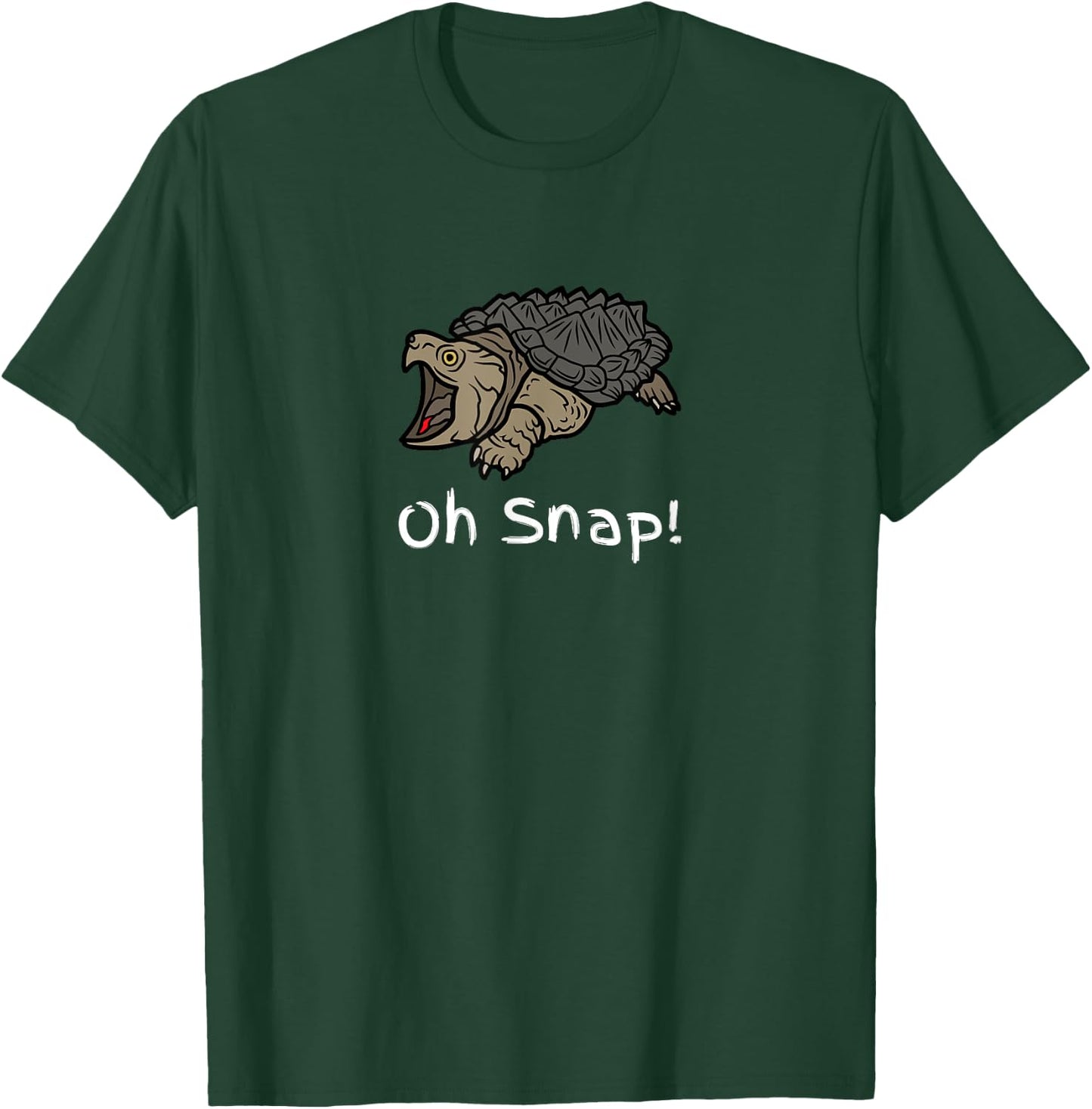 Oh Snap Statement, Snapping Turtle Funny Reptile Graphic T-Shirt - T-Shirt | Forest